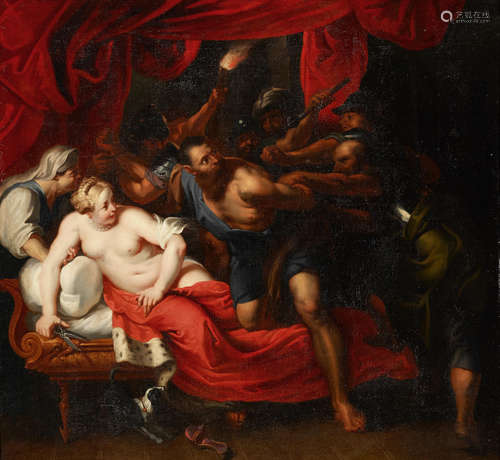 Samson and Delilah  41 x 45in (104.7 x 114.4cm) After Sir Peter Paul Rubens18th Century