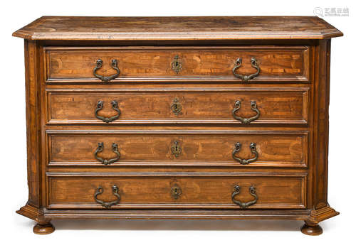 Second quarter 18th century An Italian Baroque inlaid walnut chest of drawers