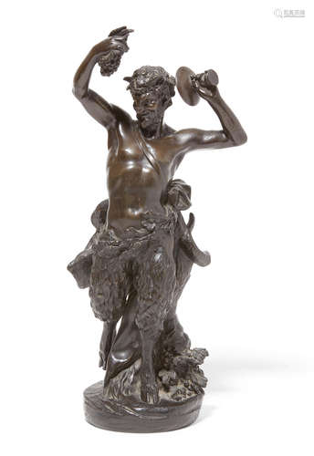 Second half 19th century A French patinated bronze figure of a dancing faunin the manner of Claude Michel Clodion (1738-1814)