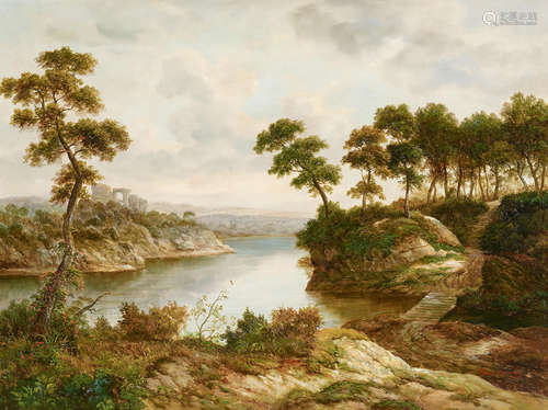 An extensive river landscape 30 x 40in (76.2 x 101.7cm) Continental School20th Century