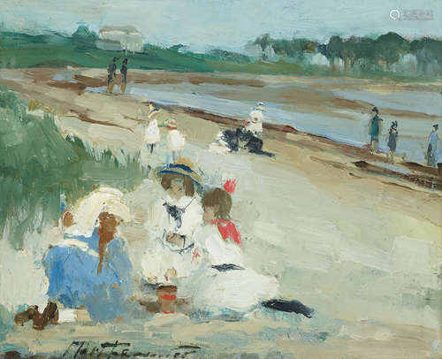 Children on the Beach 8 5/8 x 10 5/8in (21.9 x 27.0cm) Martha Walter(American, 1875-1976)