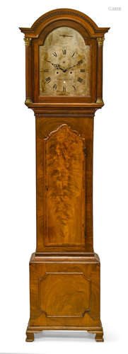 Circa 1800 A George III inlaid mahogany tall case clock