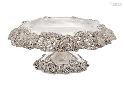 by Black, Starr & Frost, New York, NY, early 20th Century  An Important American sterling silver reticulated centerpiece bowl