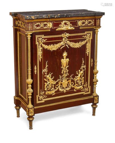 Late 19th century A Louis XVI style gilt bronze mounted mahogany side cabinet