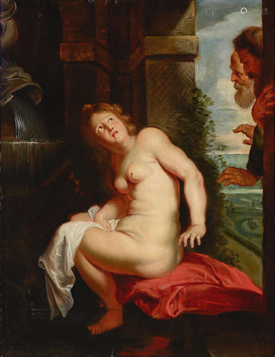 Susannah and the Elders  28 x 20in (71.1 x 59cm) After Sir Peter Paul Rubens, 18th Century