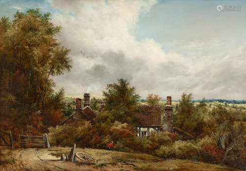 Norfolk cottages 20 x 28 3/4in (50.8 x 73cm) English School19th Century