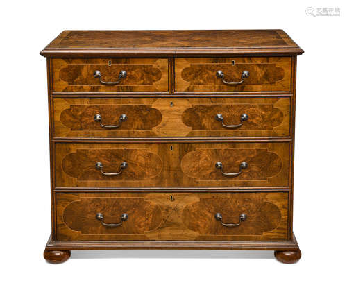 Composed of antique elements A Queen Anne walnut inlaid chest