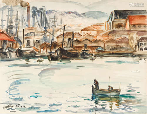 Port de Toulon sheet 19 1/2 x 25 1/4in (49.5 x 64.1cm) ACHILLE EMILE OTHON FRIESZ(1879-1949)