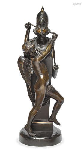 Amour Captif by Felix Sanzel A French patinated bronze sculpture: