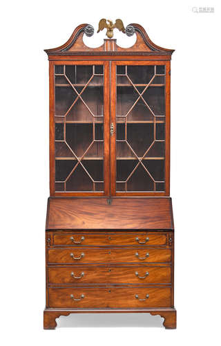 Late 18th century A George III mahogany secretary bookcase