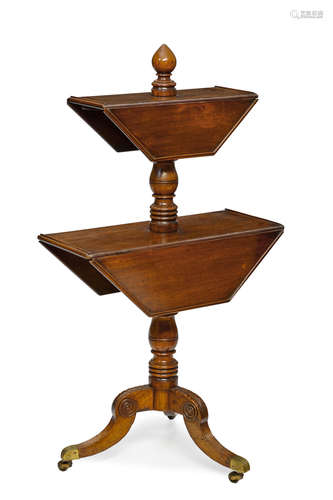 Early 19th century A Regency carved mahogany octagonal top dumb waiter