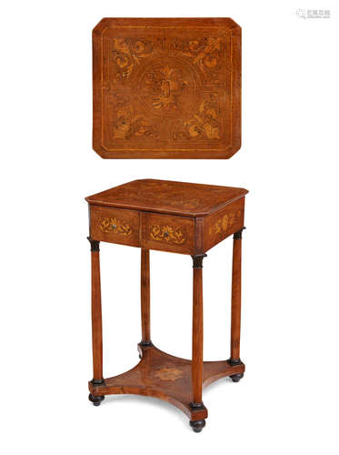 Early 19th century A Continental neoclassical walnut and marquetry table