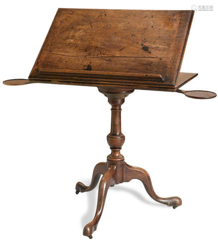 Late 18th century A George III mahogany adjustable reading stand