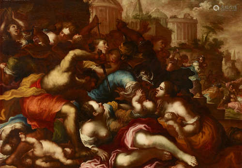 The massacre of the innocents  35 1/2 x 51 1/4in (90.2 x 130.2cm) Italian School17th Century