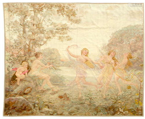 Second half 19th century An Aubusson style tapestry, of dancing maidens