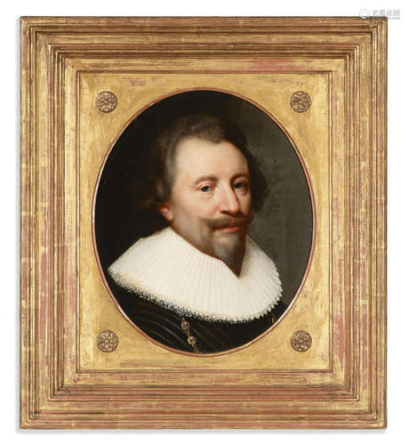 A portrait of a gentleman (possibly Floris II, Count of Pallandt)  18 x 14 3/4in (45.8 x 37.5cm) Circle of Jan Anthonisz. van Ravesteyn(Dutch, circa 1570-1657)