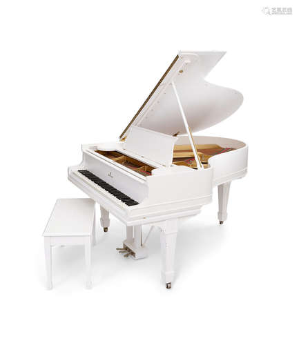 Circa 1903 A Steinway & Sons White Lacquered Wood Grand Piano