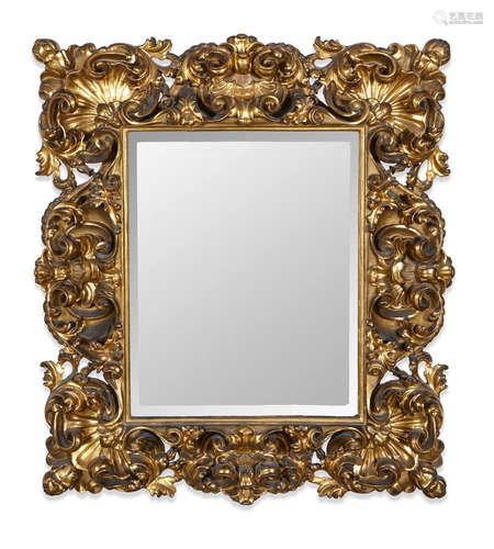 Late 19th century An Italian Baroque style giltwood mirror