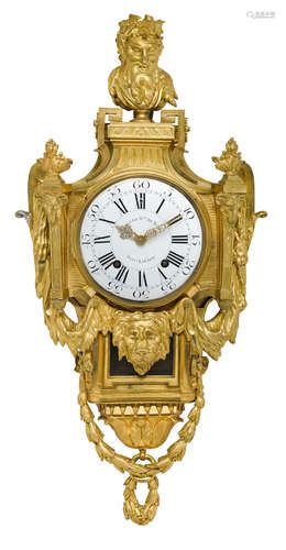 Circa 1775 A fine Louis XVI gilt bronze cartel clock by Causard, Paris