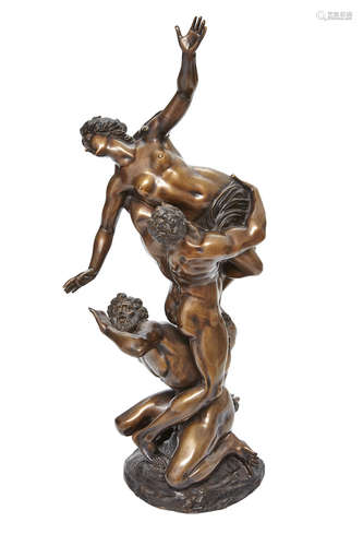 A patinated bronze figural group: the Rape of the Sabines