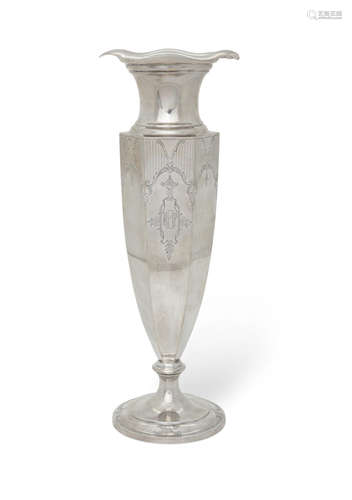 by Shreve & Co., San Francisco, CA, early 20th Century  An American weighted Sterling Silver large vase