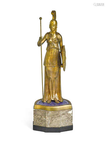 First quarter 20th century A German gilt bronze figure of AthenaHans Keck (German, working circa 1900-1925)