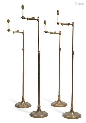 Four Alberto Pinto  brass telescoping floor lamps