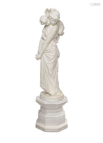 Late 19th century An Italian carved marble figure of a vestal virgin