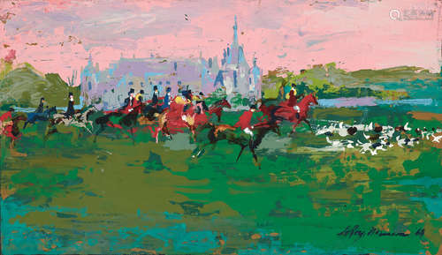 Rallye Pique-Avant 7 x 12in (17.8 x 30.5cm) LeRoy Neiman(American, 1921-2012)