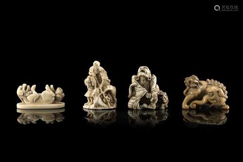 Four ivory netsuke, signedJapan, Meiji period (1868-1912)ITQuattro netsuke in avorio, con