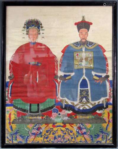 Ancestral portraits. General with woman.