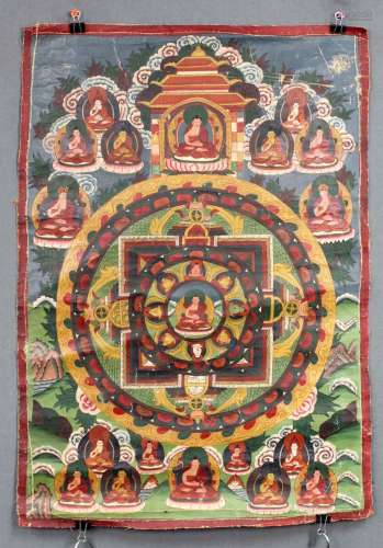 Vairocana Buddha ? Mandala, China / Tibet old.
