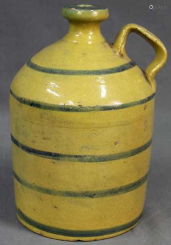 Jug. Earthenware. Yellow - green - glaze. Central Asia. China?