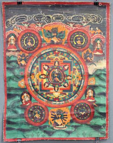 Garuda - Hevajra Mandala, China / Tibet old.