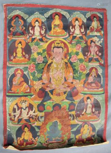 Amitabha Buddha, Thangka, China / Tibet old.