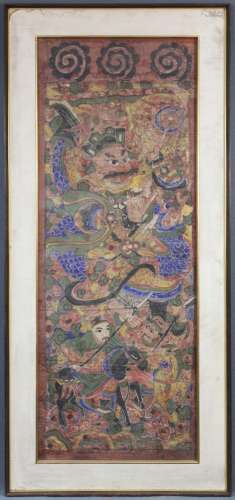 Watercolor. God of war (Guan-Yu)?. China / Tibet.