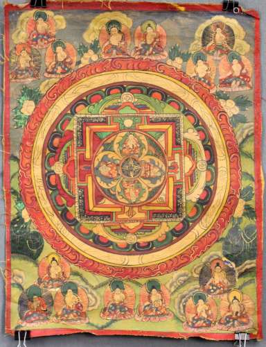 Mandala / Thangka, China / Tibet old.