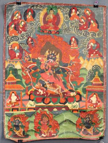 Yama Thangka. Probably representation of Vajrakila. China / Tibet old.