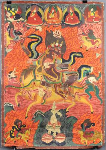 Palden Lhamo Thangka, China / Tibet old.