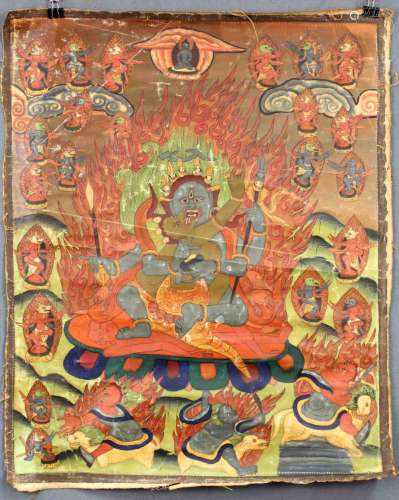 Mahakala / Chos-skyong? Thangka, China / Tibet old.