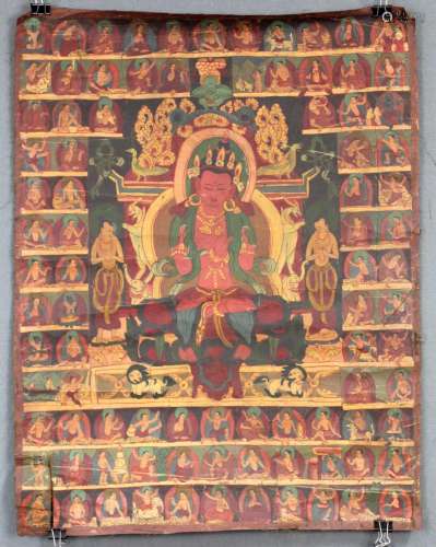 Amitabha ? Thangka, China / Tibet old.