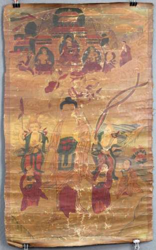 Thangka, ''Descent from heaven'', China / Tibet old.