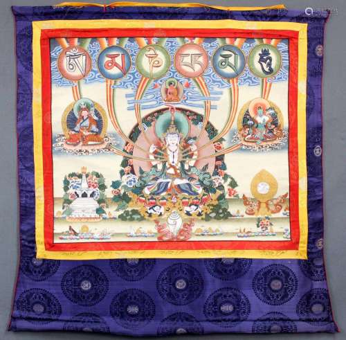 Avalokitesvara. Thangka. China / Tibet old.