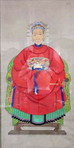 Ancestral portrait of a civil servant, woman. China.