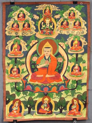 Guru Thangka, China / Tibet old.