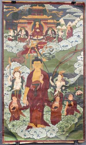 Buddha, Thangka, China / Tibet old.