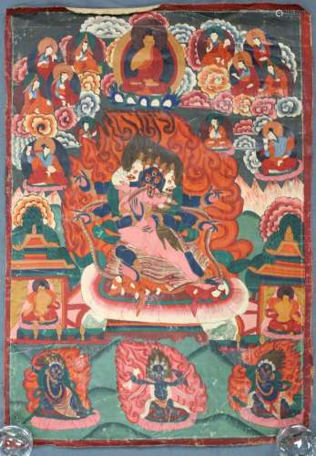 Thangka, China / Tibet old. Probably Yama / Mahakala.
