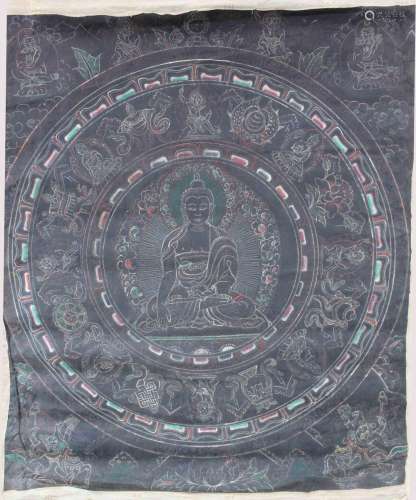 Nag Thang, Buddha, Thangka, China / Tibet old.