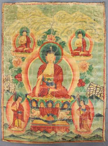 Buddha,Thangka, China / Tibet old.