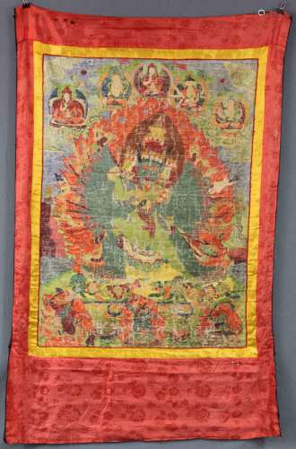 Thangka, China / Tibet old. Avalokiteshvara. Bodhisattva of compassion.